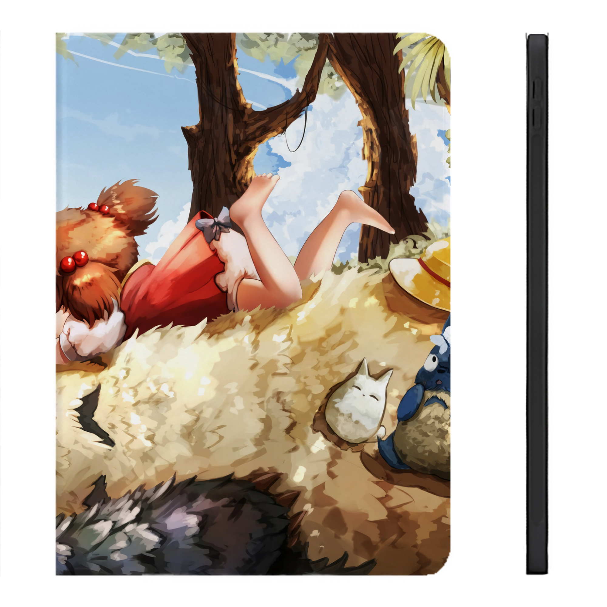 （画像用） となりのトトロ 草壁メイ 草壁サツキ My Neighbor Totoro Satsuki Kusakabe Mei Kusakabe IPadケース ペンホルダー付き ブックスタイルデザイン